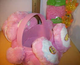 DanDee Easter Basket Kit Light Pink Plush Dan Dee Bunny Rabbit Grass Chick Eggs - £14.90 GBP