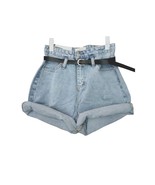 Oversized Boyfriend Denim Jean Shorts High Waisted & Cuffed Size 6 8 10 12 14 - $19.99