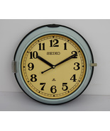 Vintage Maritime Seiko wall clock Nautical Retro Industrial ship clock Blue - £106.23 GBP