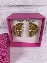 Betsey Johnson Lemon Slice Rhinestone Earrings New In Box NIB - $29.95