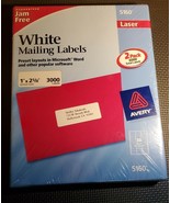 Avery White Mailing Labels for Address 5160  1&quot; X 2 5/8&quot; 1 pk of 3000 La... - £19.61 GBP