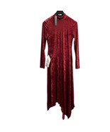 BCBG MaxAzria Dress Womens S Red Velvet Asymmetric Drop Waist Maxi Holid... - $139.40 CAD