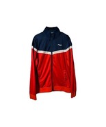 FILA Men's Small Track Jacket  Navy Blue Red White Zip Up 100% Polyester Soccer - $50.34