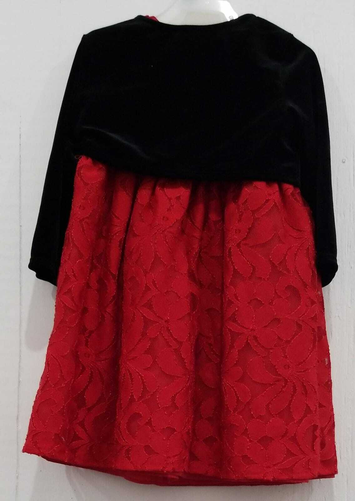 Wonder Nation Toddler Girls Lace Dress & Velvet Shrug Red/Black Size 5T/NP5 Item image 4