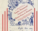 13th Anniversary Lucky Anniversary Circus Fans of America 1938 Program &amp;... - £30.16 GBP