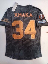 Granit Xhaka Arsenal Europa League Match Slim Black Away Soccer Jersey 2022-2023 - £86.20 GBP