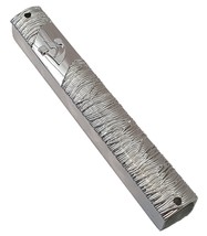 Plastic stylish silver mezuza case 6&quot; / 15cm with &quot;shin&quot; design need 12c... - $13.50