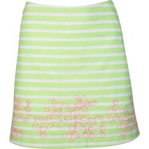 Lady Hagen Womens Islamorada Striped Embroidered Golf Skort Skirt Green Paradise - £12.75 GBP