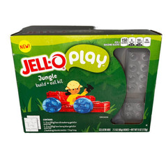 Jello Play Jungle Build +Eat Kit Strawberry and Berry Blue Gelatin Pkgs 2 Molds - £7.84 GBP