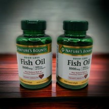 2x Natures Bounty Odor-less Fish Oil 1000mg 300mg Omega-3 EXP 3/25 120 Softgels  - £23.11 GBP