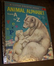 1958 LITTLE GOLDEN BOOK ANIMAL ALPHABET FIRST EDITION &quot;A&quot; CHILDRENS BOOK - $9.89