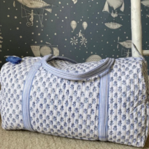 Quilted Cotton Weekender Travel Bag, Handmade Quilted Fabric Duffle Bag, - $27.07+