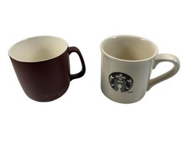 2 Starbucks Mugs 2013 Classic Black Mermaid Siren Logo &amp; 2010 New Bone Embossed - £21.97 GBP