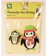 Personalize Your Christmas Stocking Penguin Pins Decor Making Memories NEW - $2.68