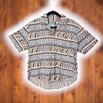 Vintage 80s Assemblage Shirt Women Small Colorful Southwest Pattern BOHO... - $17.47