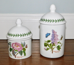 RARE!! Lot 2 Portmeirion Botanic Garden Croscill Vanity Canister Peony Lilac - £44.41 GBP