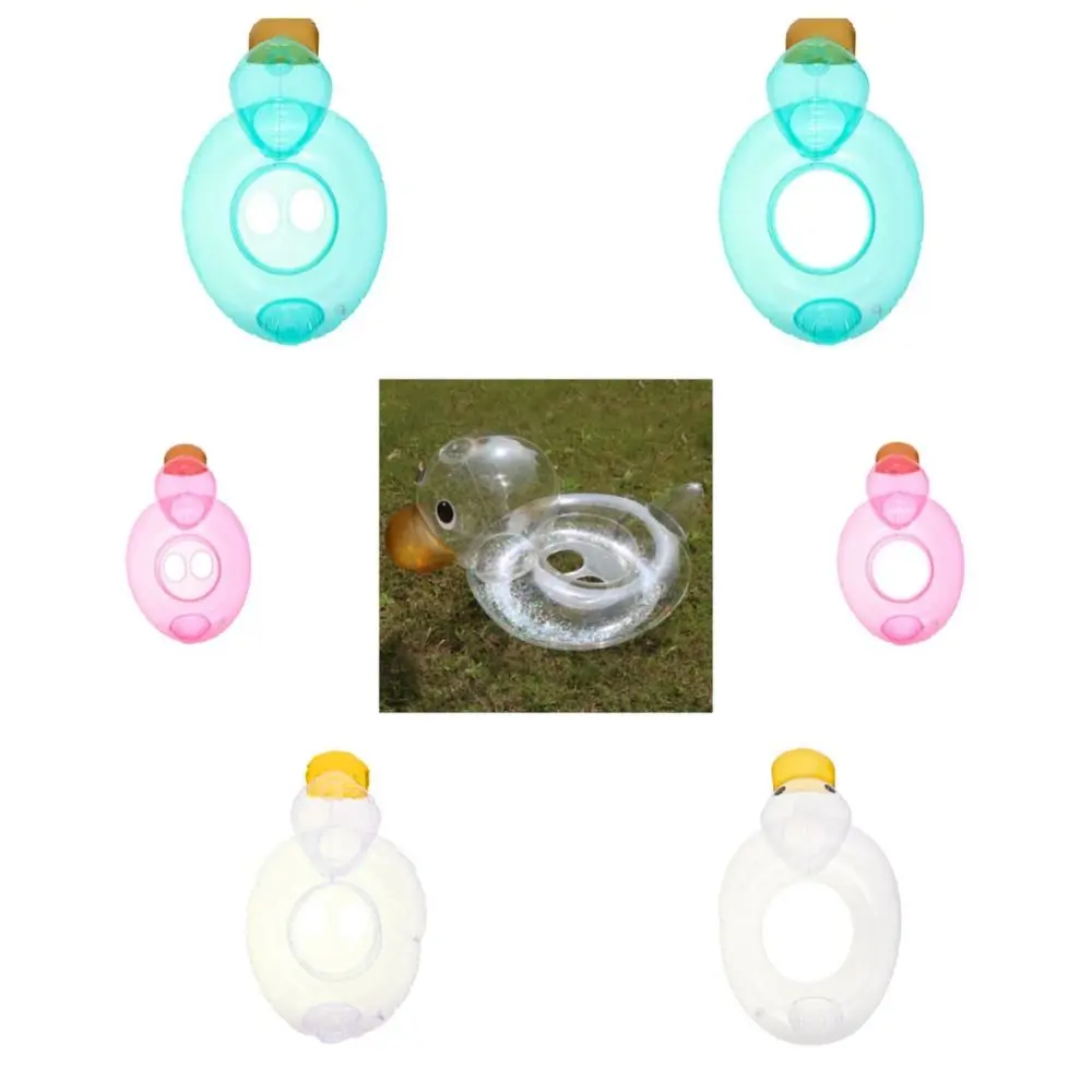 Cute Transparent Children Duck Swimming Ring Water Play Games Seat Inflatable - £15.93 GBP+