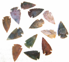 6 STONE ARROWHEADS novelty rock arrow head agate arrowhead arrows tip brand new - £3.71 GBP