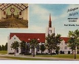 Arlington Heights Methodist Church Linen Postcard Ft Worth Texas - £9.47 GBP