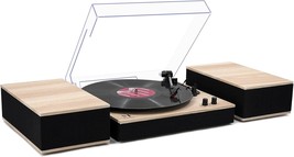 Mpk Bluetooth Record Player,Turntable Hifi System With, Stop,Light Wood - $116.93