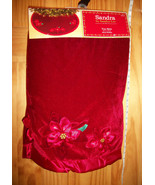 Sandra Lee Holiday Decor 48 Inch Christmas Tree Skirt New Red Holly Bunc... - £22.41 GBP