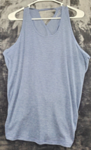 Athleta Activewear Tank Top Womens Medium Blue Sleeveless Round Neck Cross Back - £11.82 GBP