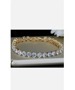 5 Karat Runde Labor Erstellt Tennis Armband 7.50 &quot; 14K Gelb Vergoldet Damen - $123.42 CAD