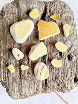 12 Pcs Genuine Surf Tumbled Yellow Beach Pottery Pieces - $0.98