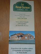 Le Manior Samson Auberge Inn Nova Scotia Brochure   - £3.13 GBP