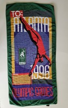 VTG Atlanta 1996 Olympics Beach Towel Cannon Woman Diving Postcard Big Logo GC - £21.17 GBP