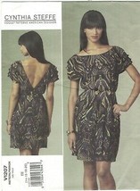 Vogue 1207 Cynthia Steffe Low V Back Dress Pattern Plus Size 14 16 18 20 Uncut - £11.67 GBP