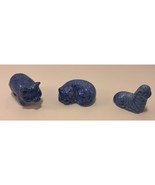 Vintage Mini Blue And White Speckled Pig, Sheep and Sleep Cat Enesco Fig... - £8.84 GBP