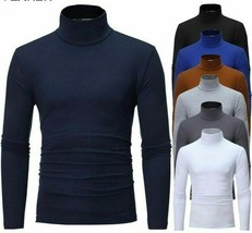 Camisetas De Cuello Alto Para Hombre Camisetas De Manga Llarga De Color ... - £19.51 GBP