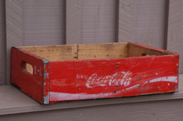 Wooden Red Coca Cola Coke Soda Pop Bottle Crate Carrier Case Open Box Vi... - £39.10 GBP
