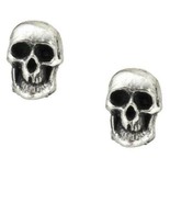 Alchemy Gothic Death Skulls Studs Pair Earrings Surg Steel Posts Punk Go... - $12.95
