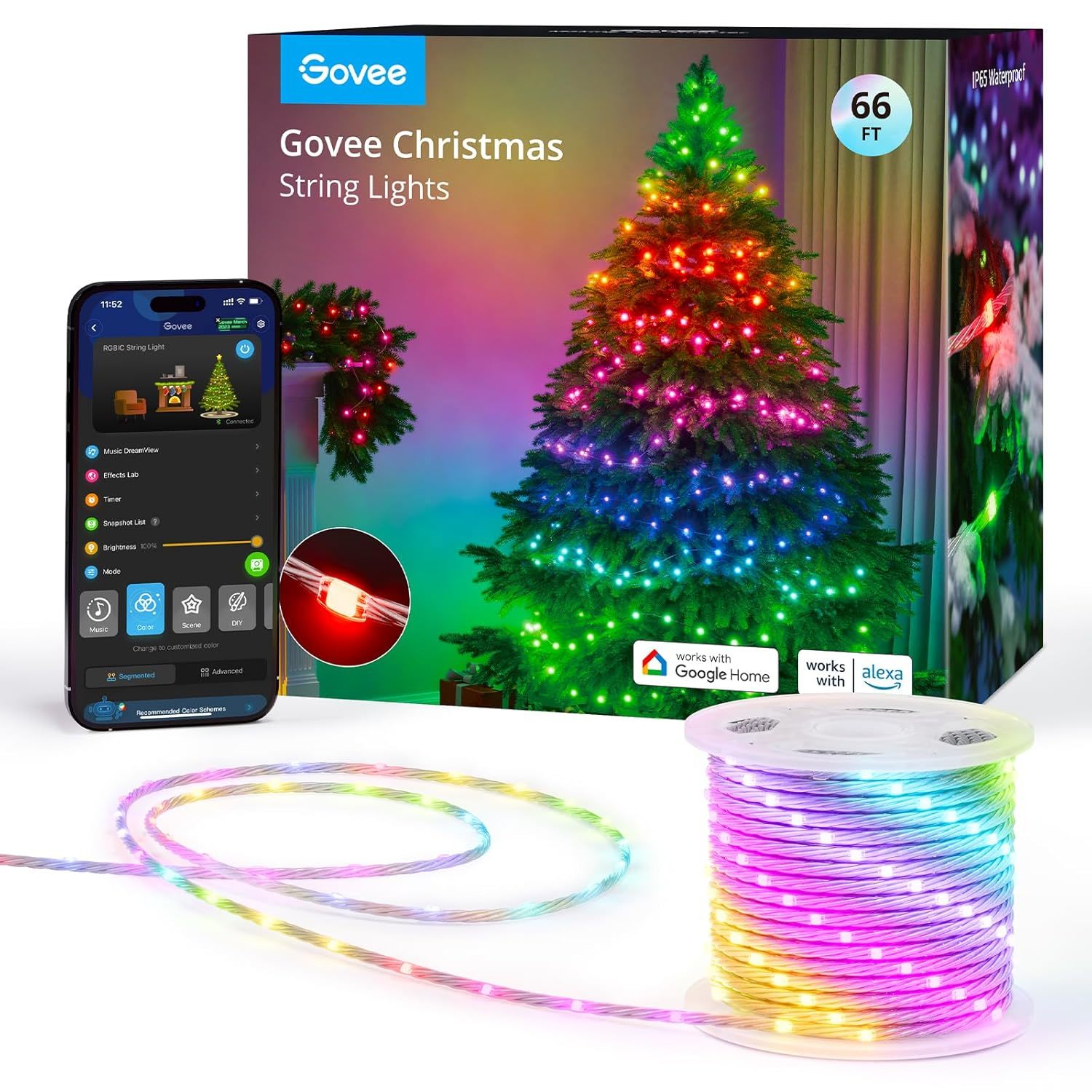 Christmas Lights, Smart Rgbic Christmas Tree Lights, 99+ Holiday Scene Modes, 66