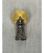 Avon Light House Brooch Gold Silver Tone Metal Pin - $9.46