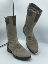 Merrell Vera Mid Barnwood distressed brown leather boots, women&#39;s 9 side zip EUC - £29.95 GBP