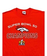 SUPER BOWL 50 CHAMPIONS DENVER BRONCOS ORANGE T-Shirt XL Majestic Footba... - $14.84