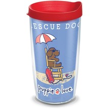 Tervis Puppie Love Rescue Dog 16 oz. Tumbler W/ Lid Dog Puppy Cup Beach NEW - £8.78 GBP