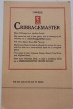 Vintage Drueke Cribbagemaster Instructions &amp;  Display Card  - $2.99