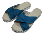 Ilse Jacobsen Tulip Slip-On X Sandals Blue &amp; White size 41 fit 10 US Women - £23.64 GBP