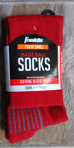 1 Pair - Franklin Youth SMALL Baseball Socks - Shoe Size 10-1 - RED - Fa... - £9.66 GBP