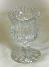 Ribbed Glass Votive Candle Holder 4&quot; Tall - £8.60 GBP