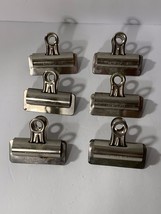 6 Vintage Boston Metal Clips No.3 Hunt MFG. Co. Statesville N.C. Group-3 - £11.90 GBP