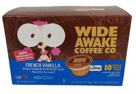 Wide Awake Coffee Pods 60-Pk French Vanilla Light Roast, K Single Cup Brewer - £54.67 GBP