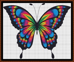 Rainbow Butterfly ~~ counted cross stitch pattern PDF - £15.69 GBP