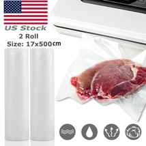2 Rolls 7&quot;X196&quot; Vacuum Sealer Bags Food Seal Bag For Kitchen Universal S... - $25.65