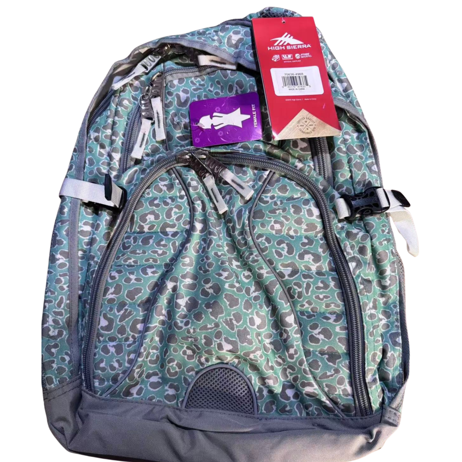 NEW HIGH SIERRA Laptop Backpack Teal Gray Leopard Print Item image 6