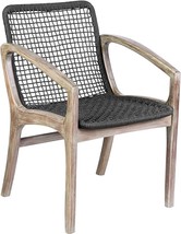 Armen Living Beckham Modern Outdoor Patio Dining Chair, Charcoal - £556.78 GBP